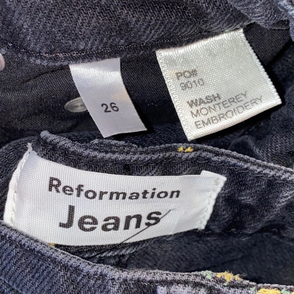 Reformation Black Floral Ankle Jeans - Picture 4 of 5